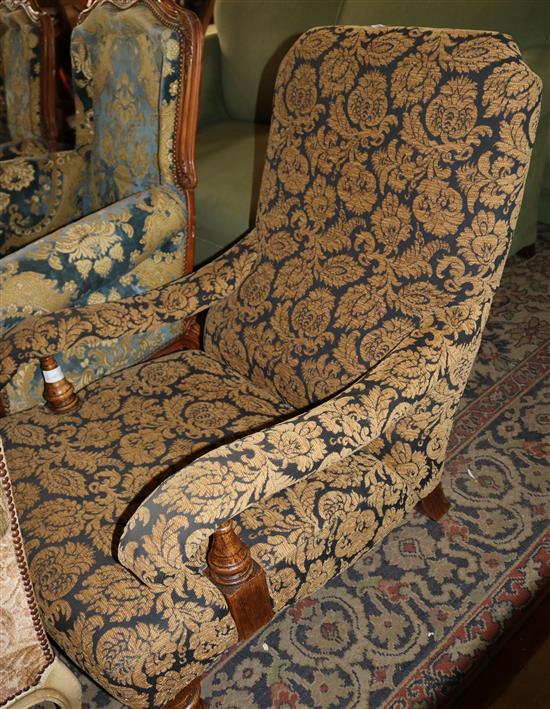 Upholstered low armchair